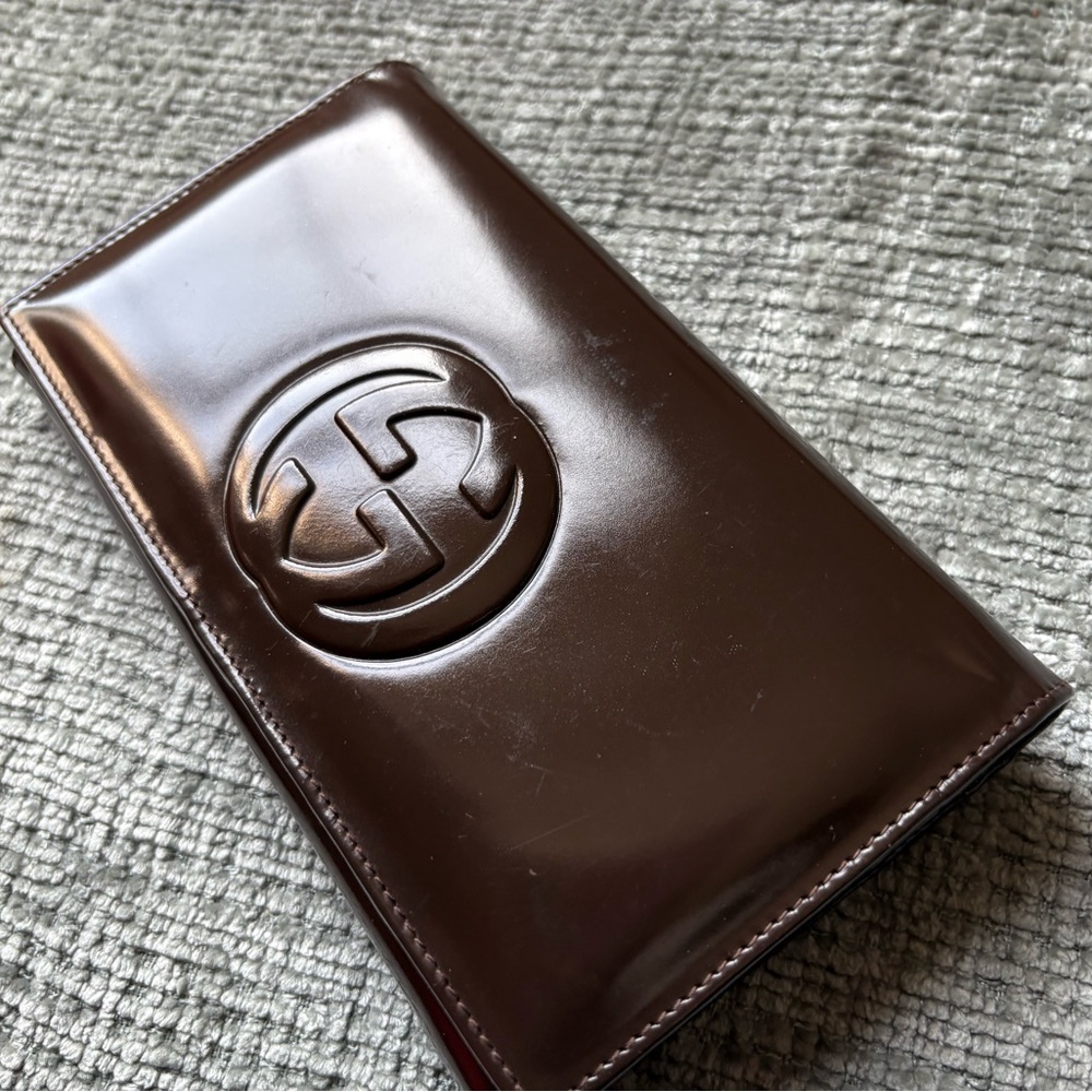 Gucci Brown Patent Leather Wallet FINAL PRICE